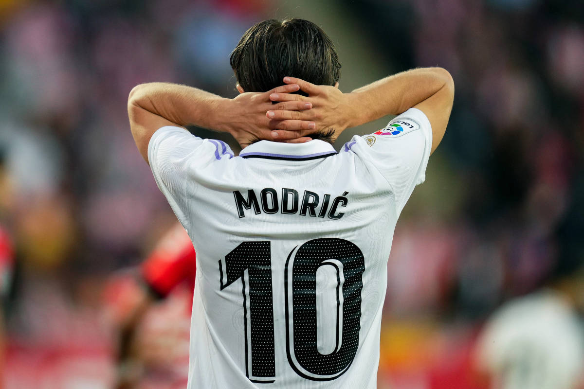 Luka Modric pictured during Real Madrid's 4-2 defeat at Girona in April 2023